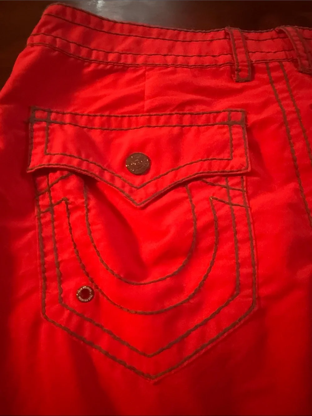 True Religion Men's Bright Red Swim Board Shorts